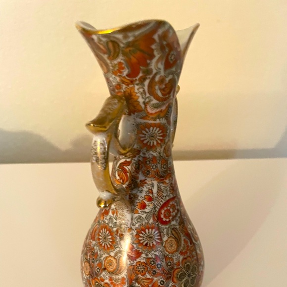 Royal “Burnt Orange” Paisley 55/1640 Decorative 2 Handle Porcelain Vase. - Picture 7 of 7